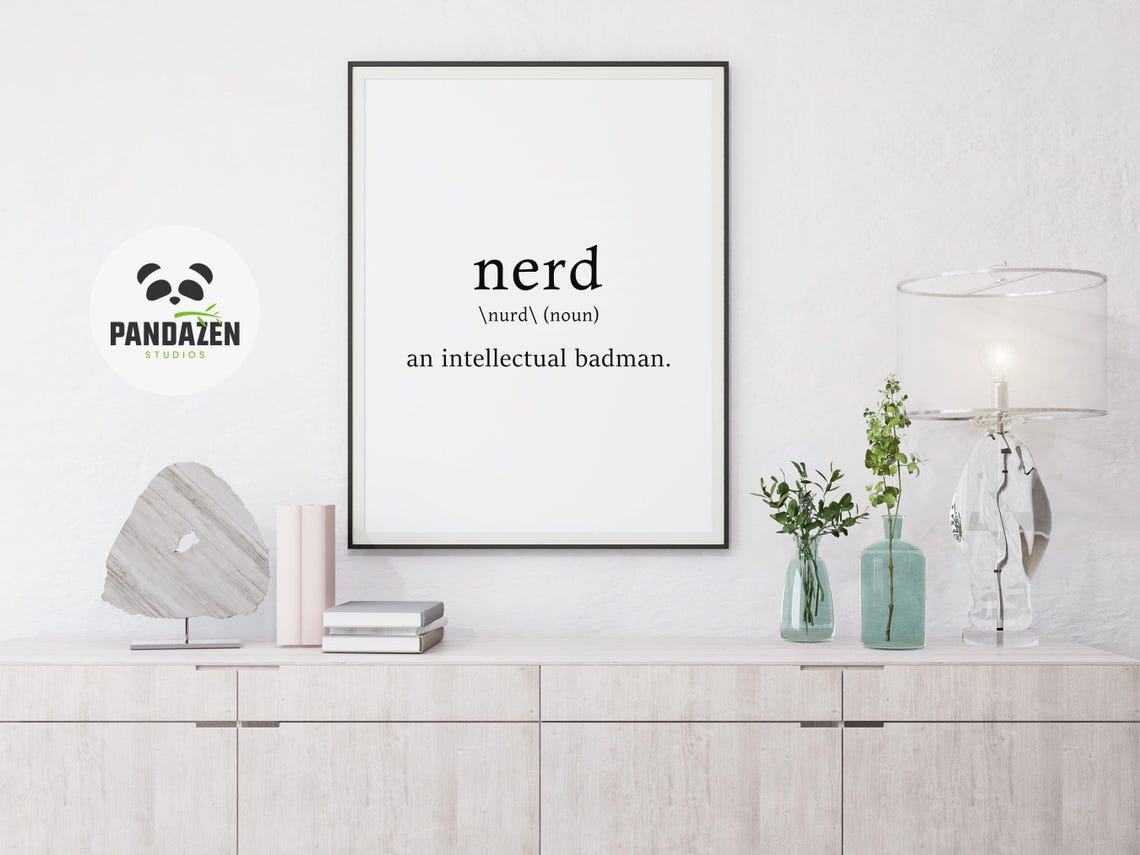 Nerd Definition Intellectual Badman Funny Geek Typography Poster - Image 5