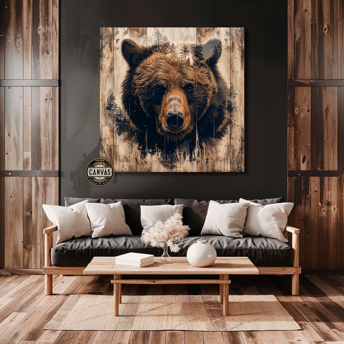 Grizzly Bear Rustic Farmhouse Wildlife Art Print - Image 6