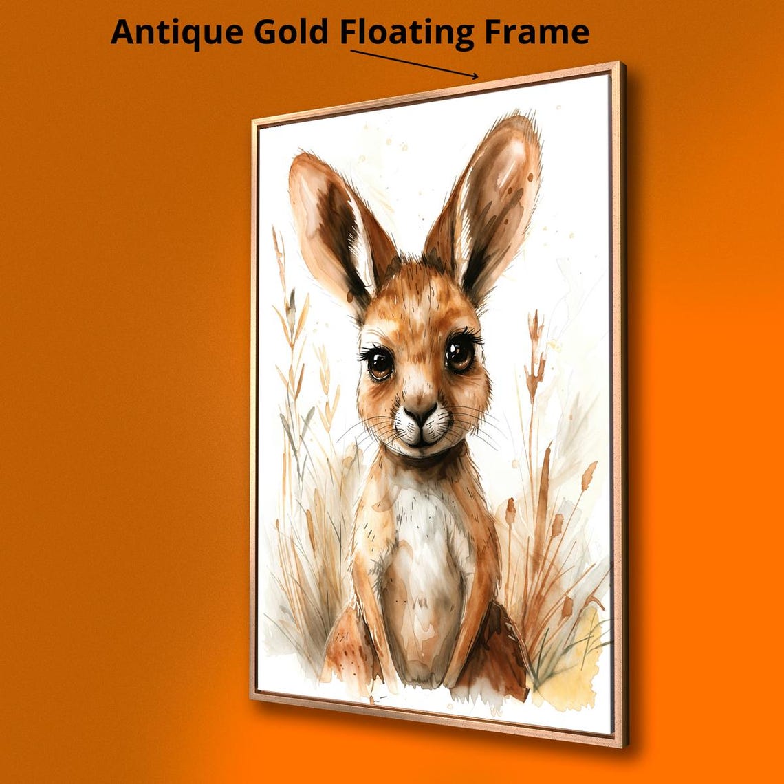 Adorable Baby Kangaroo Watercolor Australian Wildlife Poster - Image 2