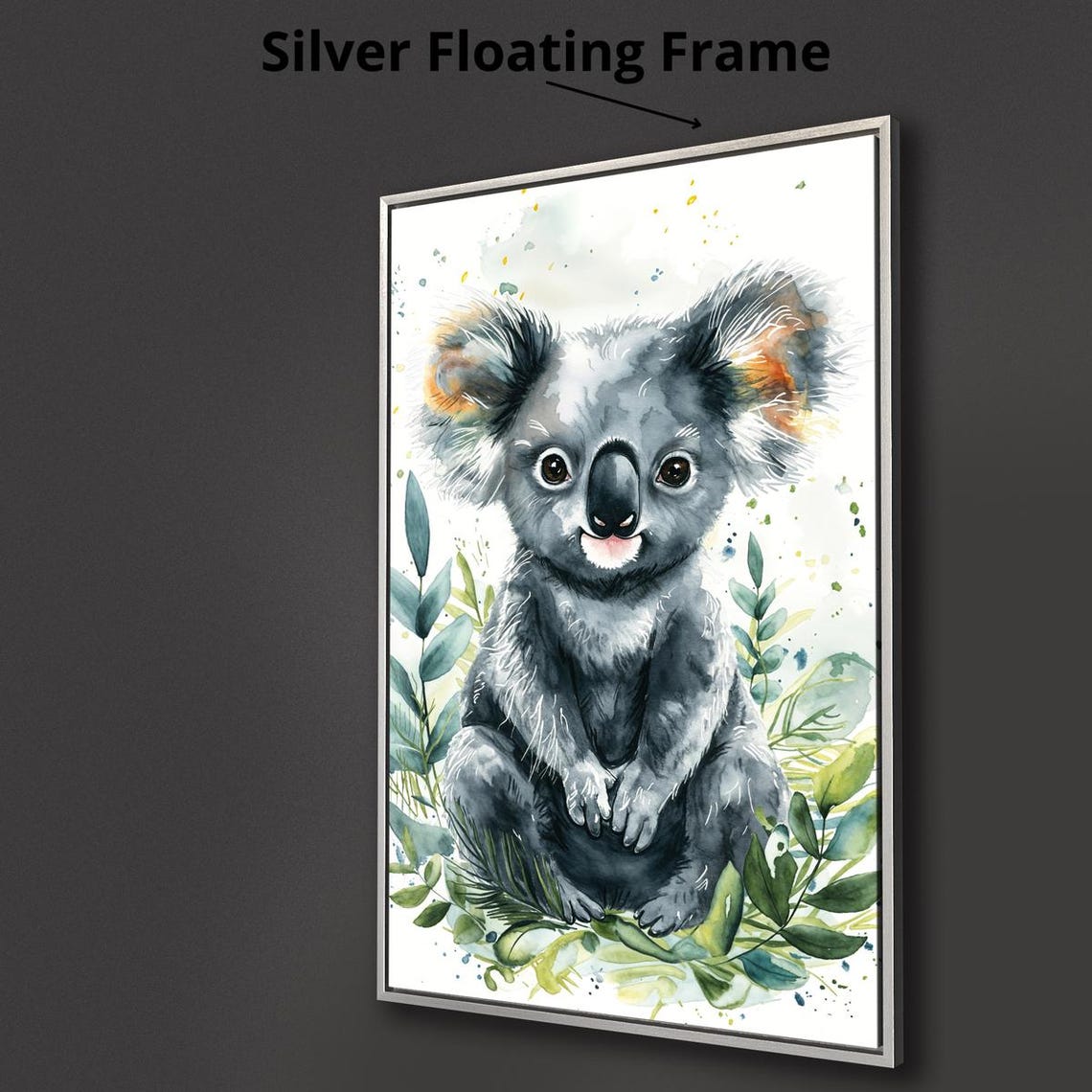 Cute Baby Koala Watercolor Eucalyptus Nursery Australian Art Poster - Image 2