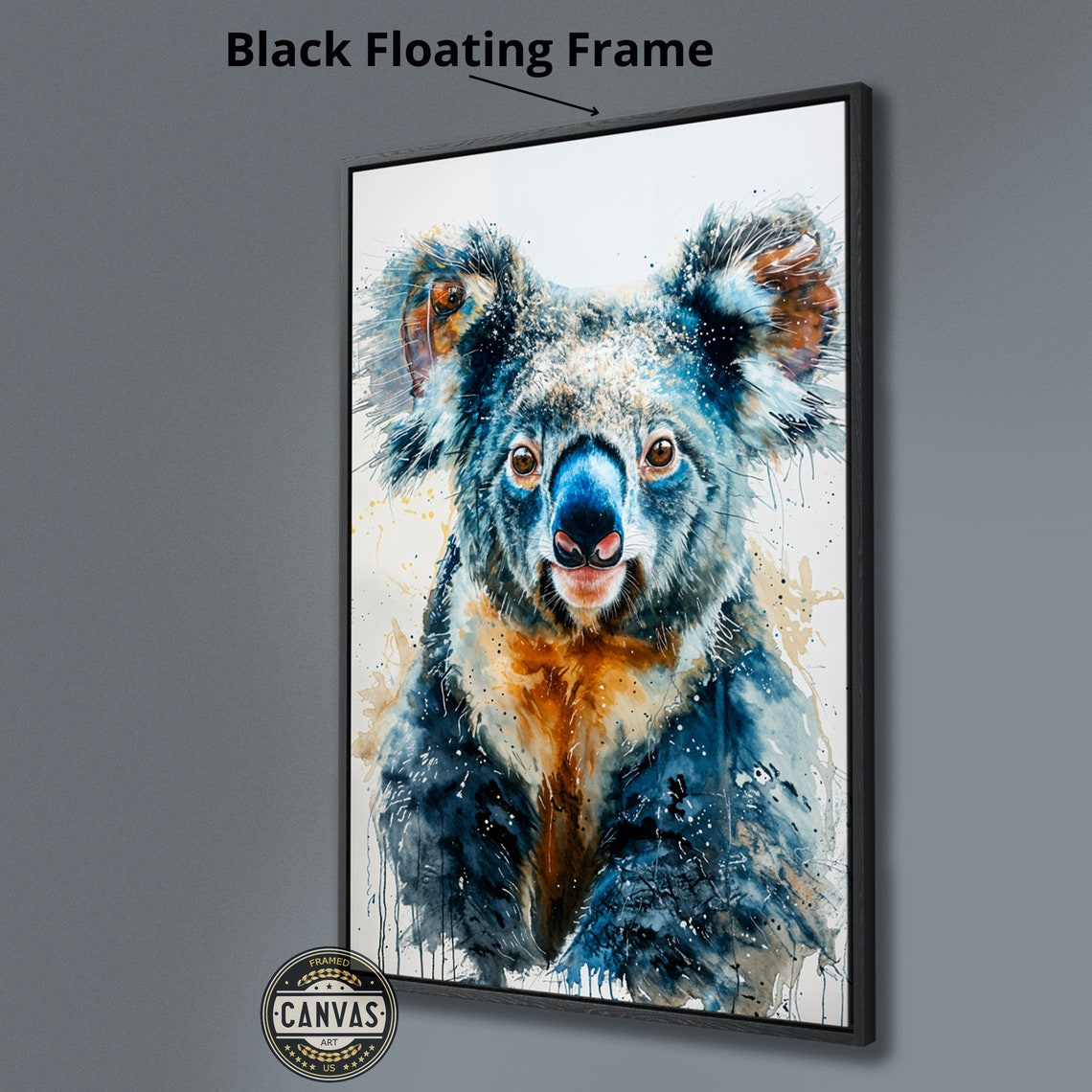 Expressive Koala Colorful Watercolor Splash Australian Animal Poster - Image 3