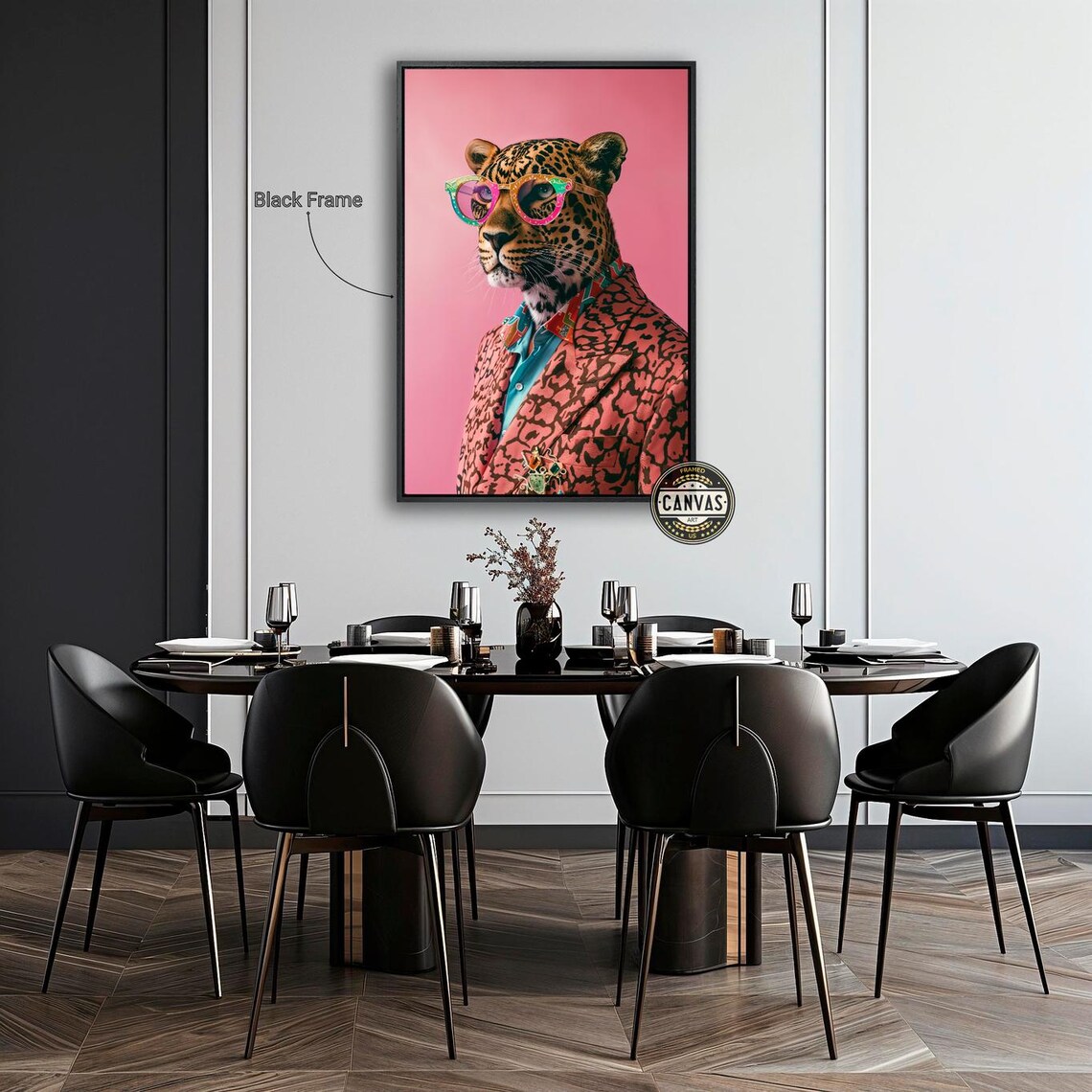 Leopard in Suit Art Print, Fashion Animal Whimsy - Image 6