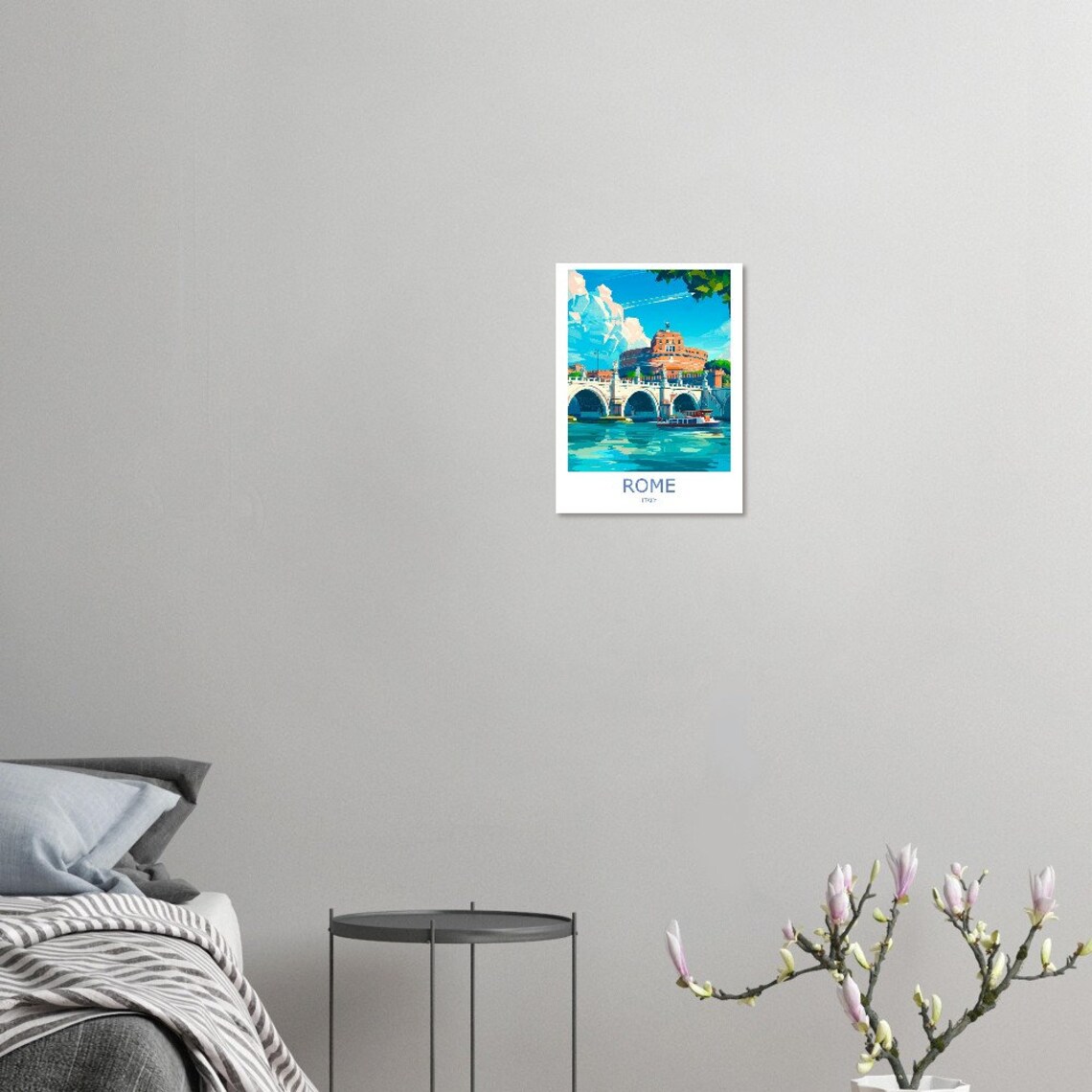 Rome Castel Sant'Angelo Tiber River Bridge Italy Travel Poster - Image 3