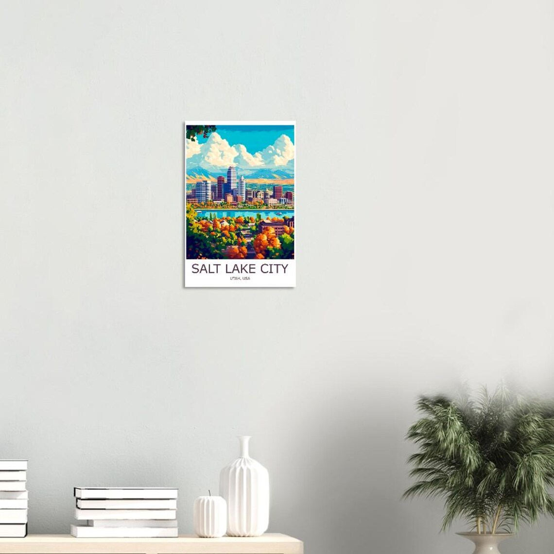 Salt Lake City Skyline Autumn Foliage Utah USA Travel Poster - Image 3