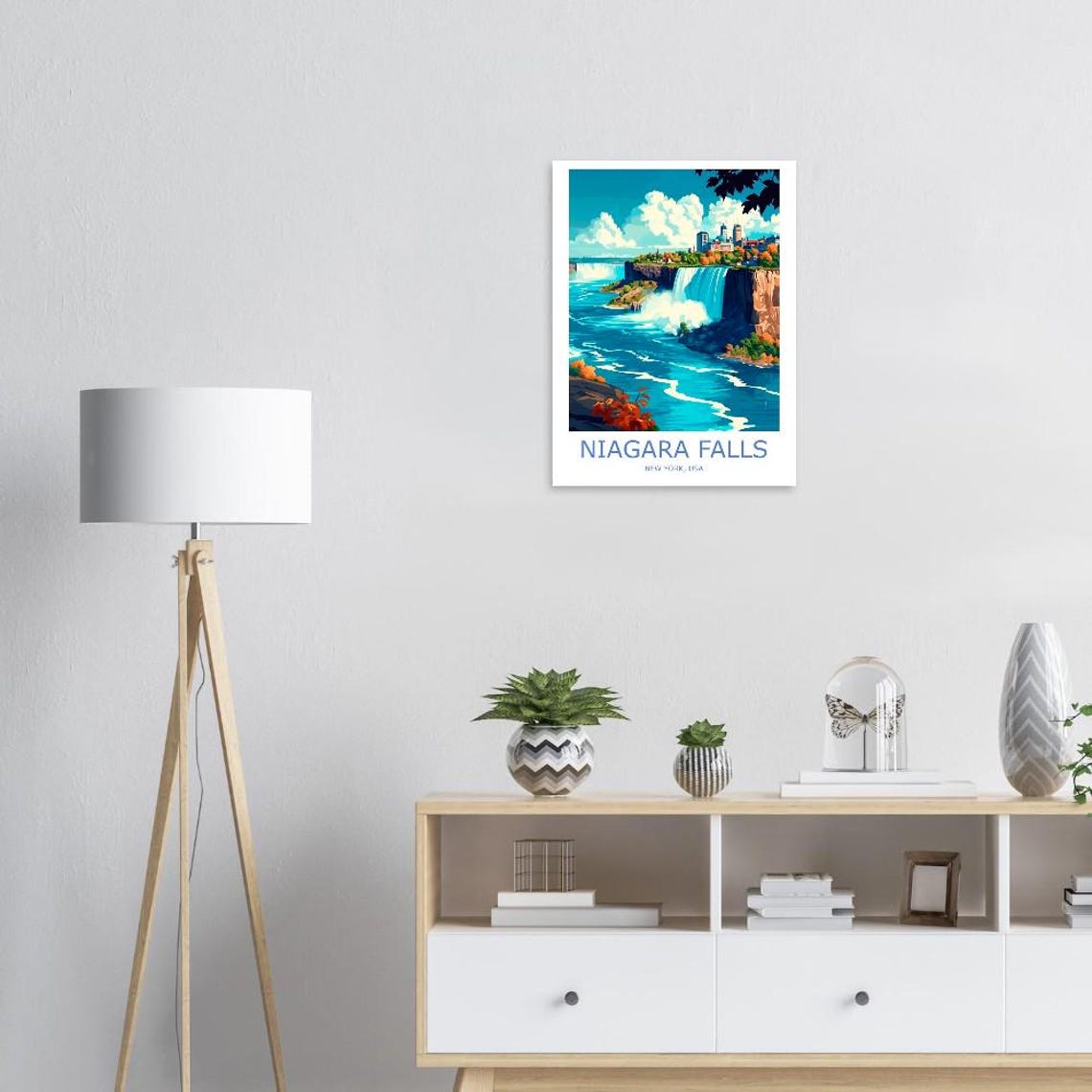 Niagara Falls New York Autumn Falls And Skyline Travel Poster - Image 2