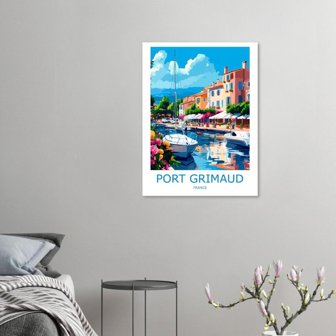 Port Grimaud French Riviera Marina Sailboats in Sunlight Travel Poster - Image 3