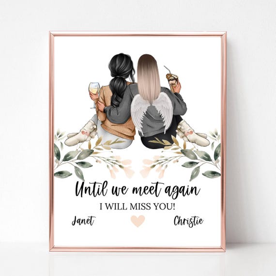 Until We Meet Again Friend Memorial Angel Wings Tribute Poster