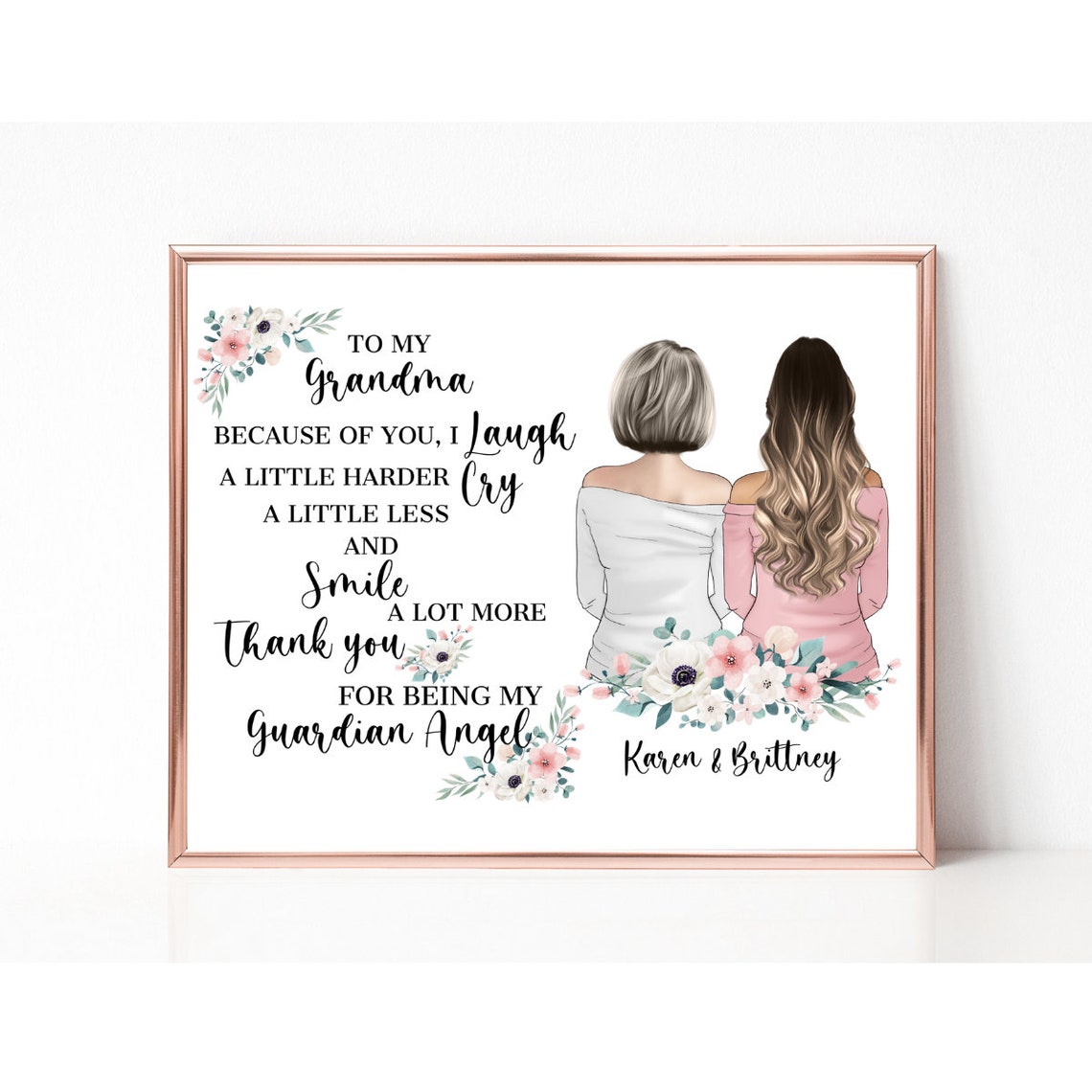 To My Grandma Thank You for Being My Guardian Angel Poster Gift - Image 2
