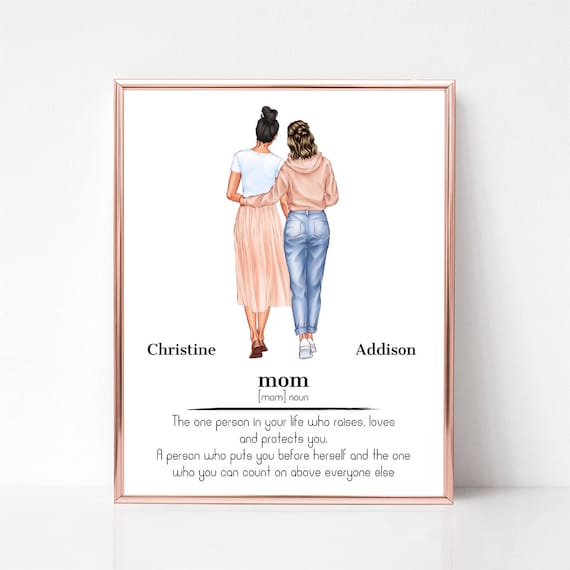 Mother Definition Wall Art Mothers Day Thank You Gift Custom Mother And Daughter Picture Birthday Gift For Mom