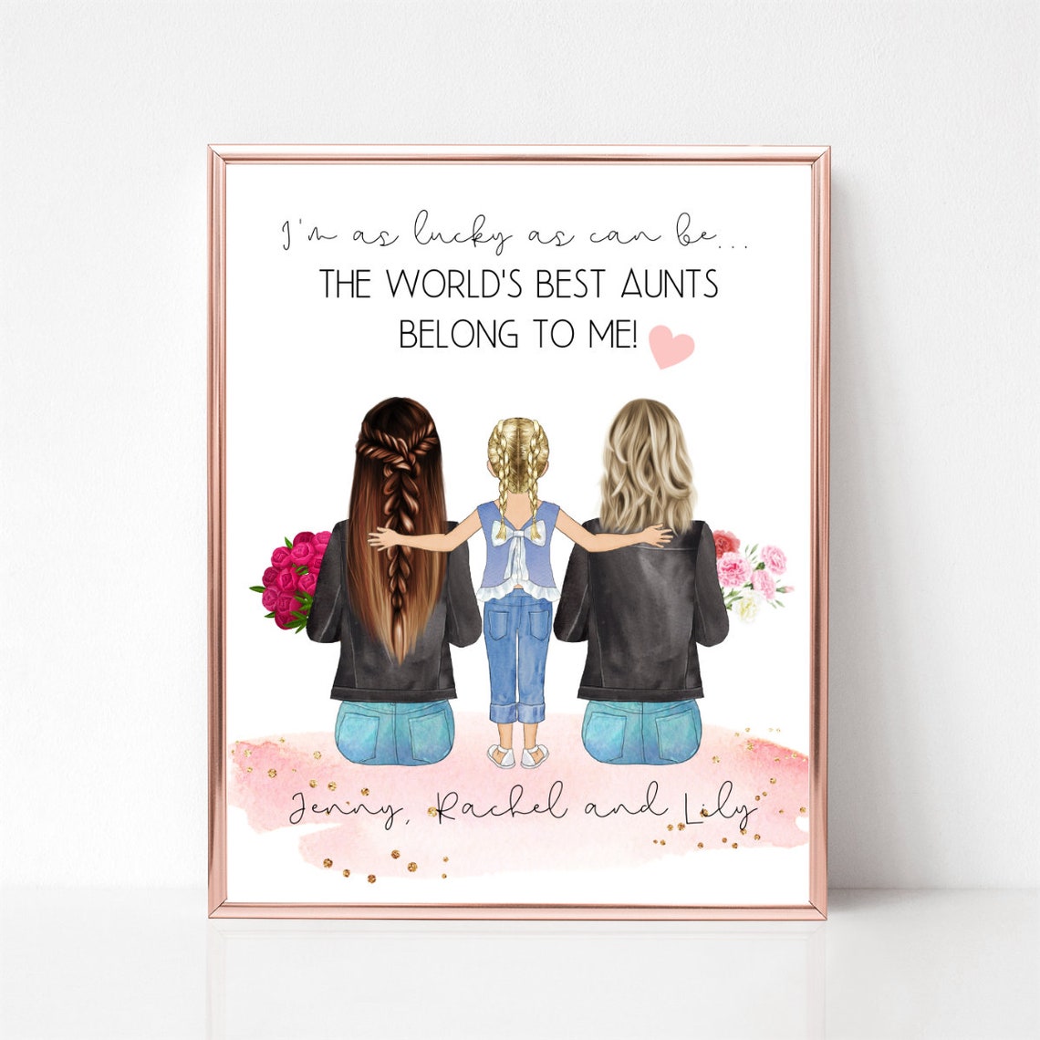 World's Best Aunts Custom Portrait Gift From Niece Personalized Poster