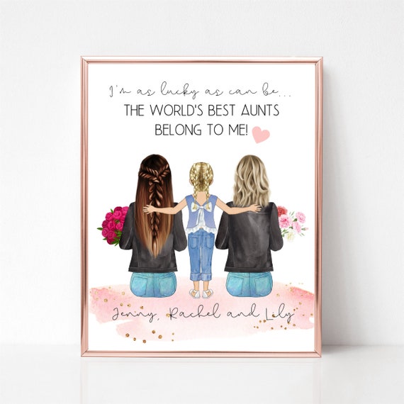 World's Best Aunts Custom Portrait Gift From Niece Personalized Poster