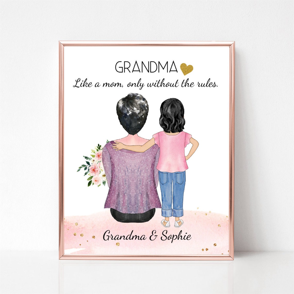 Grandma Like a Mom Only Without the Rules Granddaughter Gift Poster