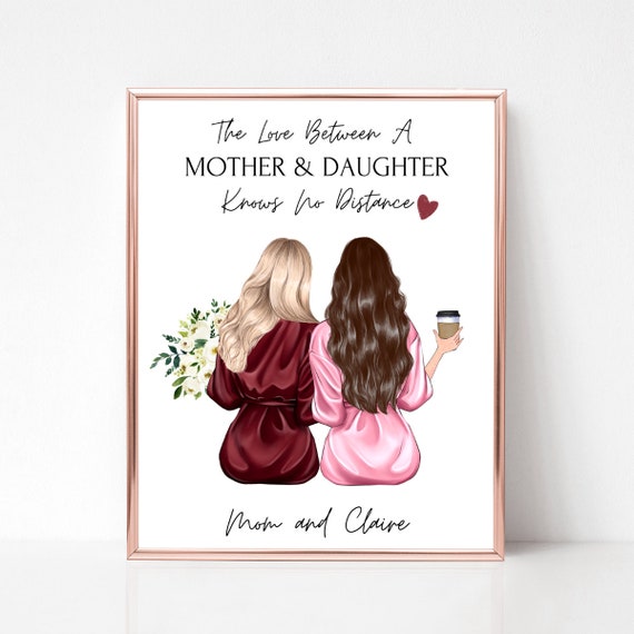 Personalized Long Distance Mother Daughter Print Knows No Distance