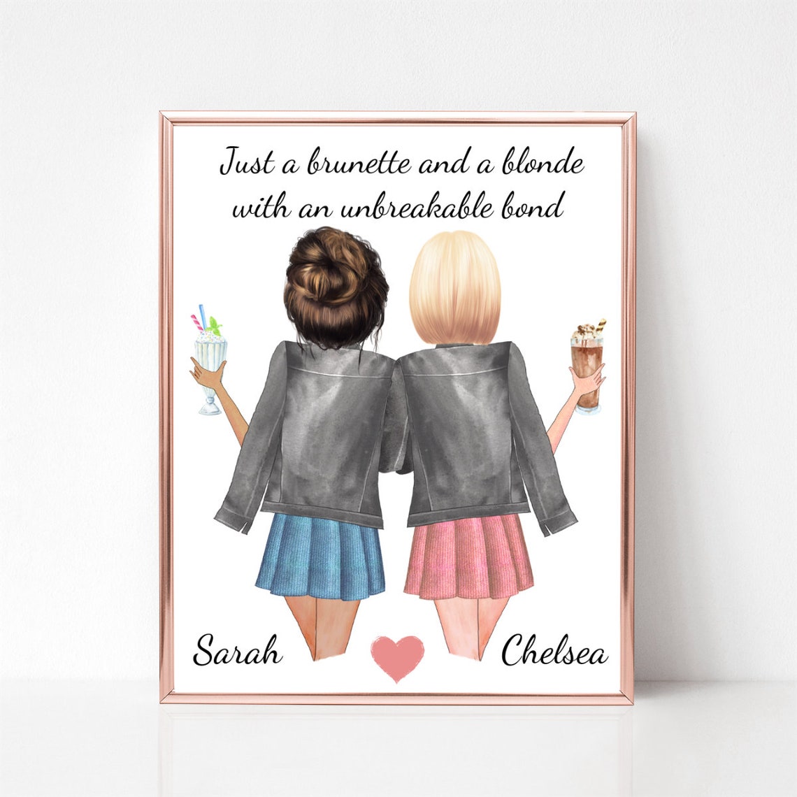 Brunette and Blonde Unbreakable Bond Milkshake Friends Poster - Image 2