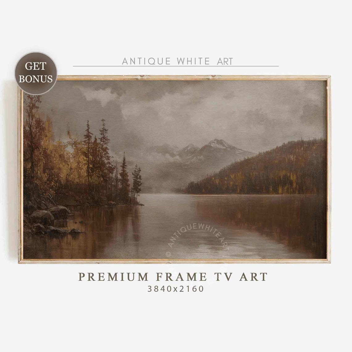 Rustic Fall Painting Frame Tv Art Moody Fall Landscape Painting Tv Art Vintage Styled Screensaver Farmhouse Oil Painting Tv479
