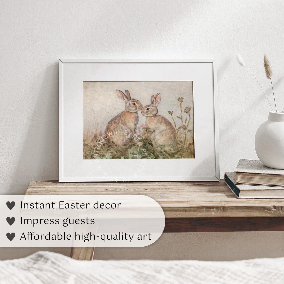 Easter Bunnies Painting, Spring Nursery Decor - Image 4