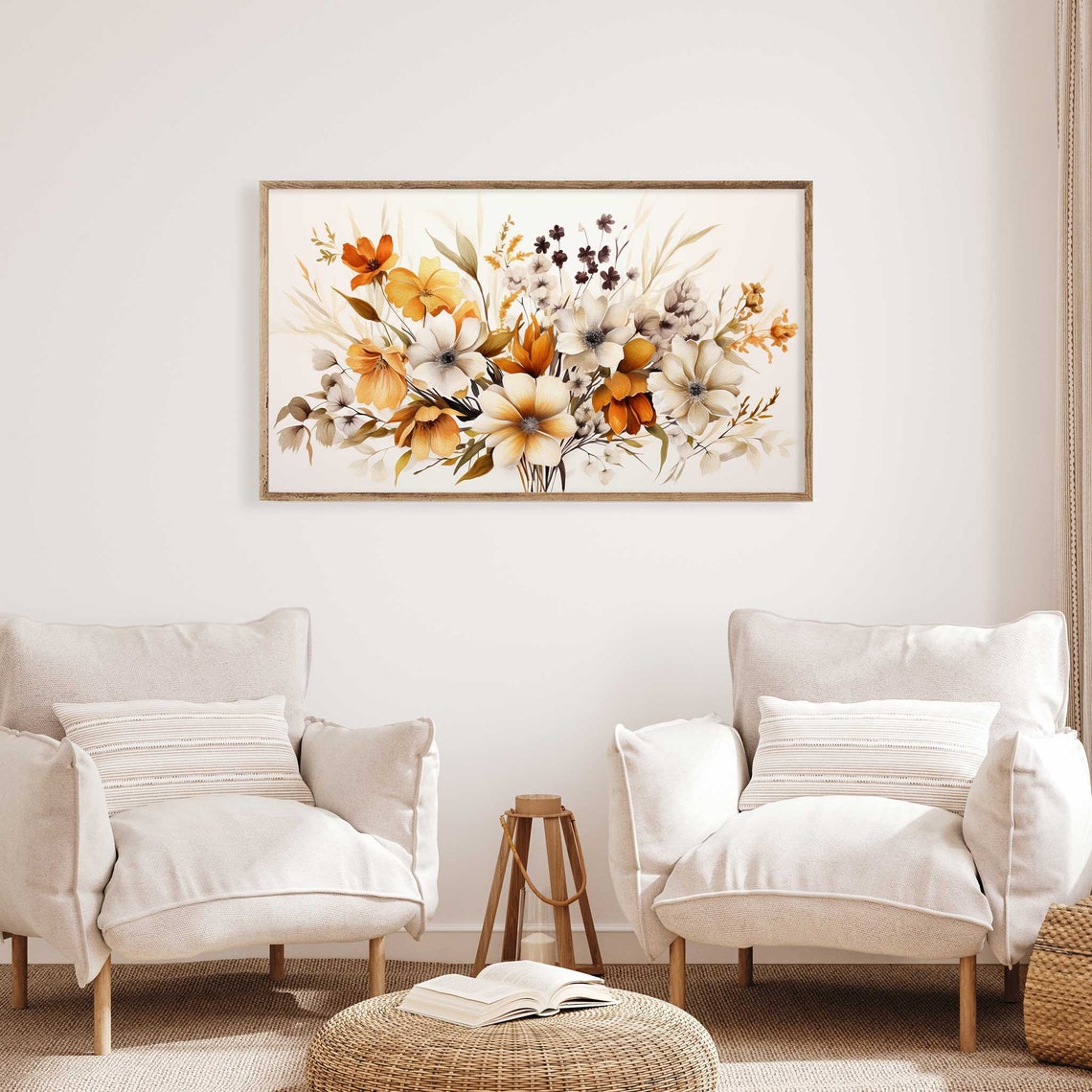 Frame Tv Art Autumn Wildflowers Flower Meadow Fall Tv Art Country Painting Aesthetic Art Frame Tv Art Tv75 - Image 2