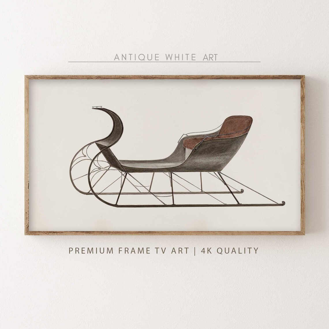 Vintage Winter Christmas Frame TV Art Poster