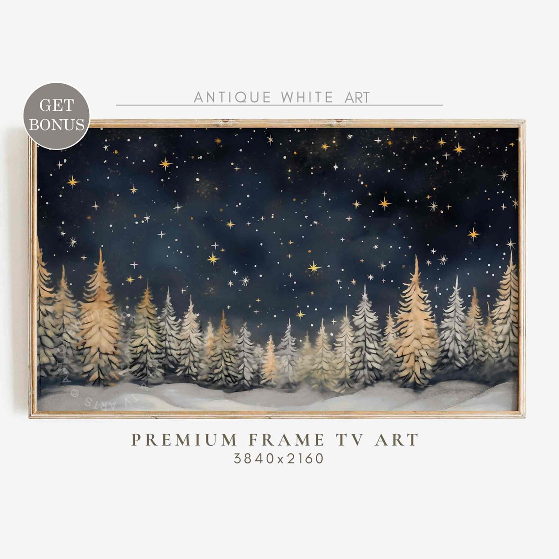 Christmas TV Art, Festive Snowy Winter Art