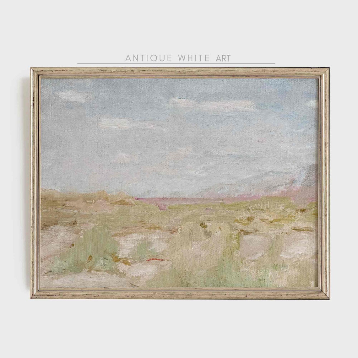 Soft Pastel Abstract Landscape Neutral Tones Vintage Art Print Poster