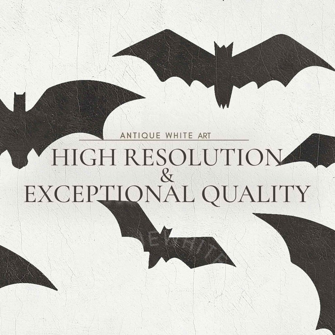 Black Bat Silhouettes Scattered On Light Background Minimalist Halloween Poster - Image 3
