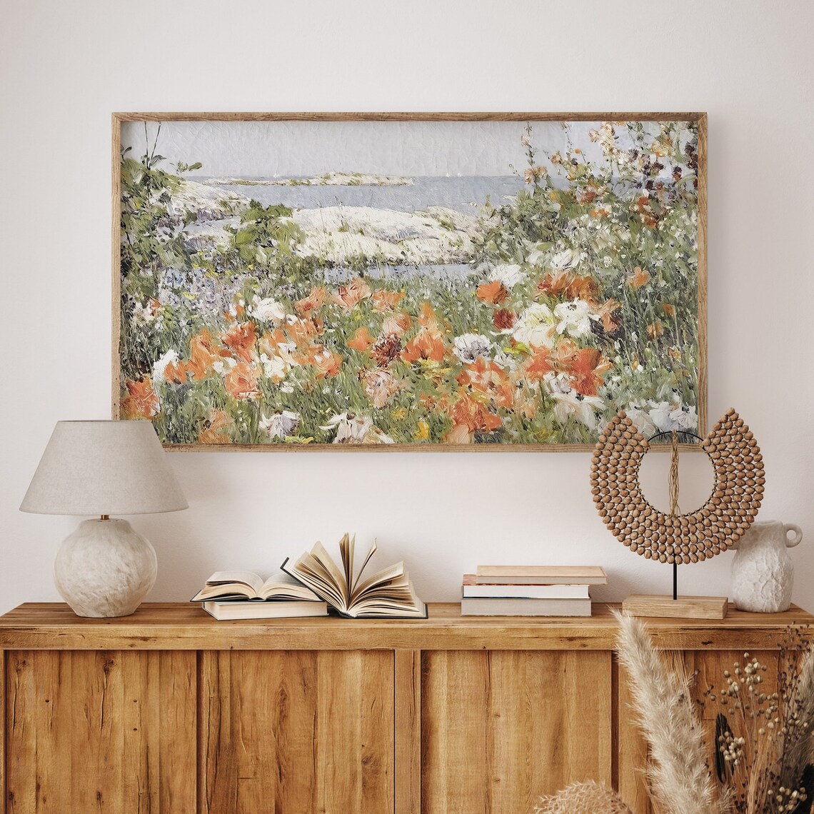Spring Wildflower Field Landscape Art Print - Image 4