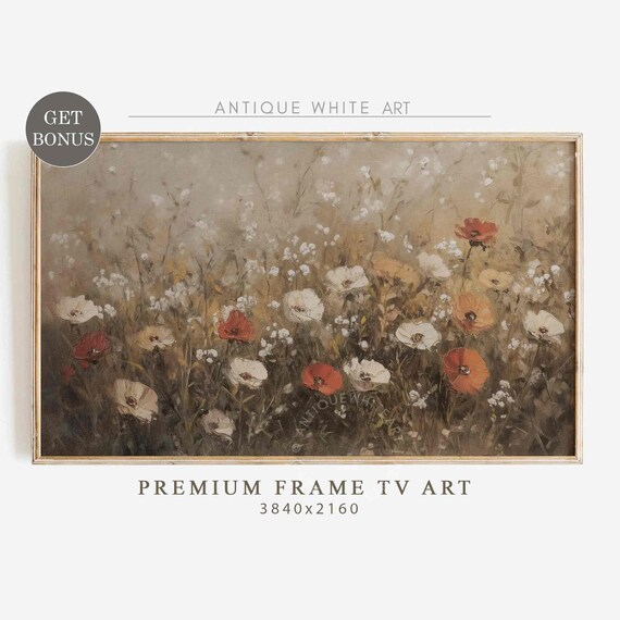 Fall Wildflowers Moody Frame Tv Art Fall Painting For Tv Earth Toned Fall Screensaver Wildflower Art Autumn Frame Tv Art Tv473