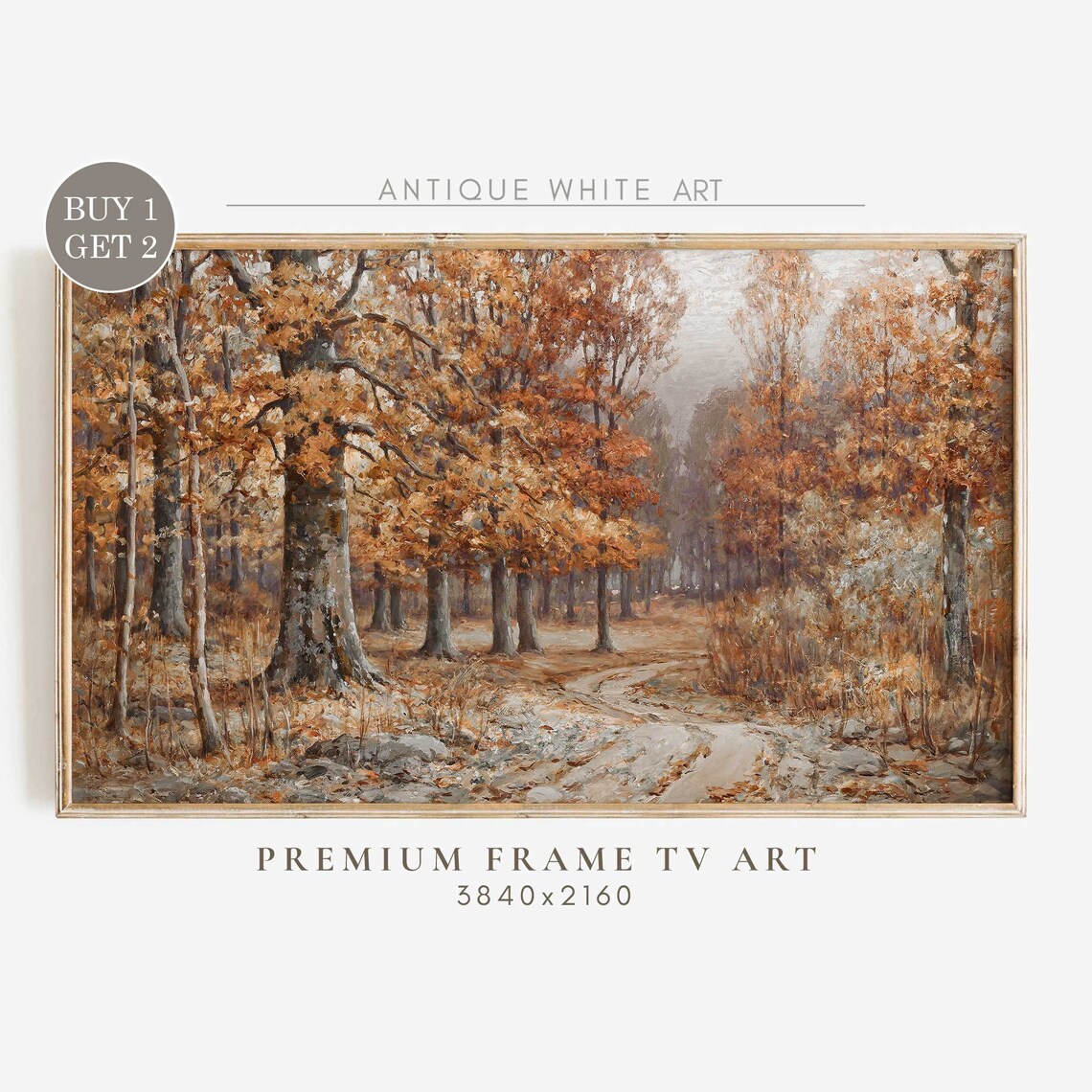 Fall Forest Vintage Autumn Landscape Art Print