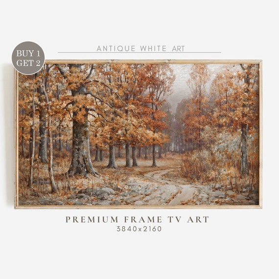 Fall Forest Vintage Autumn Landscape Art Print