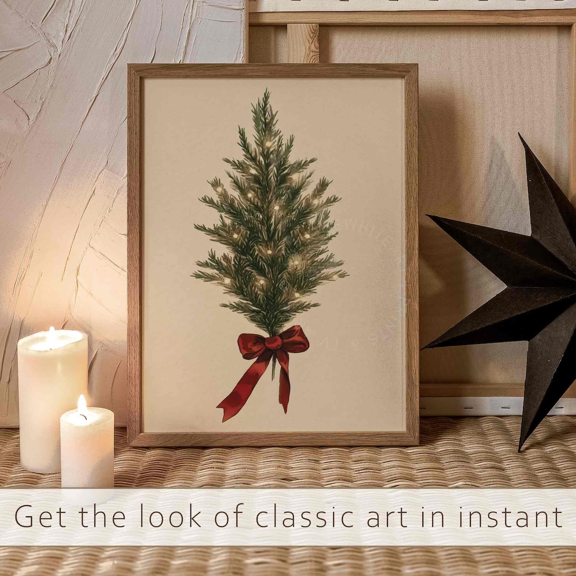 Vintage Christmas Tree Art Print, Moody Botanical - Image 4