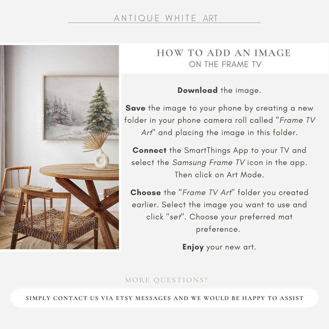 Christmas Tree Frame Tv Art Winter Frame Tv Art Farmhouse Christmas Oil Painting Christmas Tree Art For Tv Holiday Decor Tv229 - Image 2