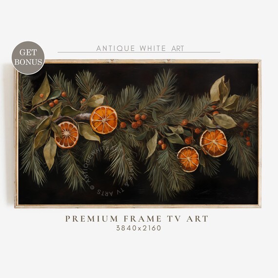 Christmas Vintage Botanical Citrus Art Print