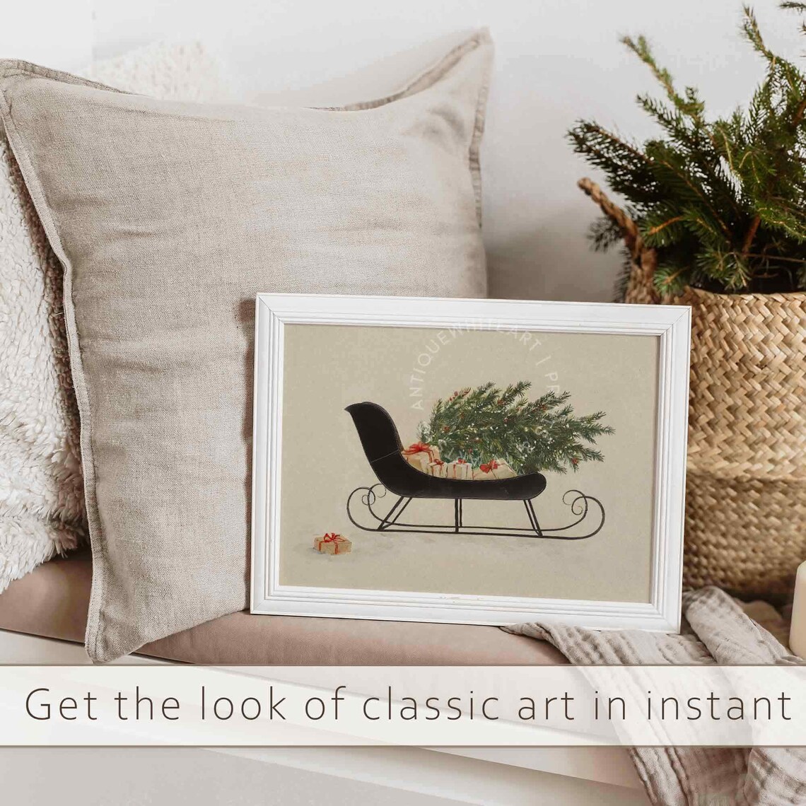 Shipped Christmas Sleight Vintage Style Art Print - Image 2
