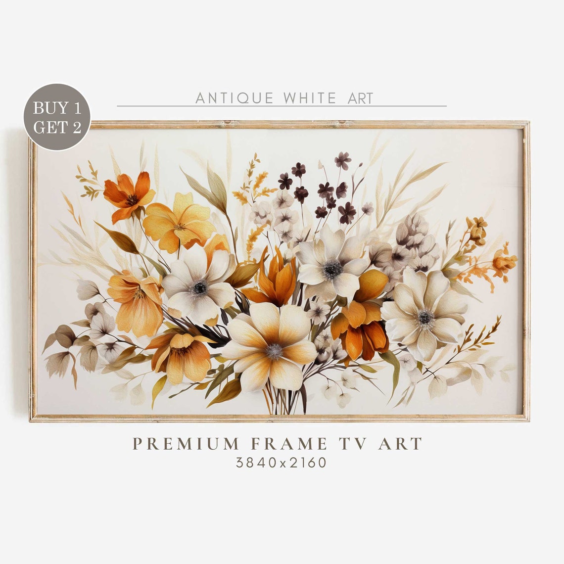 Frame Tv Art Autumn Wildflowers Flower Meadow Fall Tv Art Country Painting Aesthetic Art Frame Tv Art Tv75