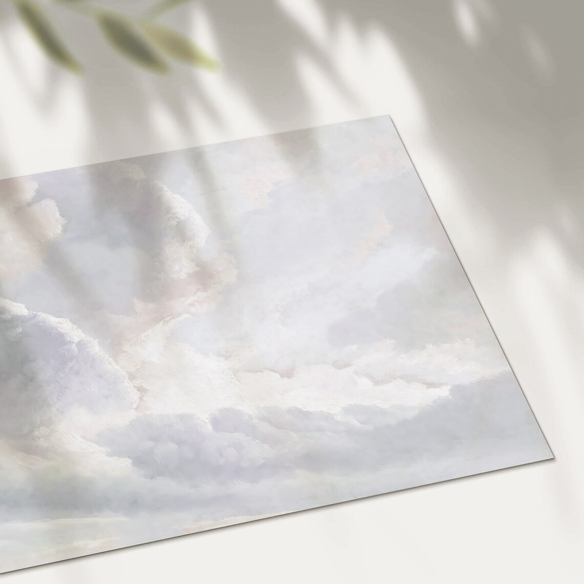 Vintage Clouds Antique Oil Painting Sky Art Print - Image 3