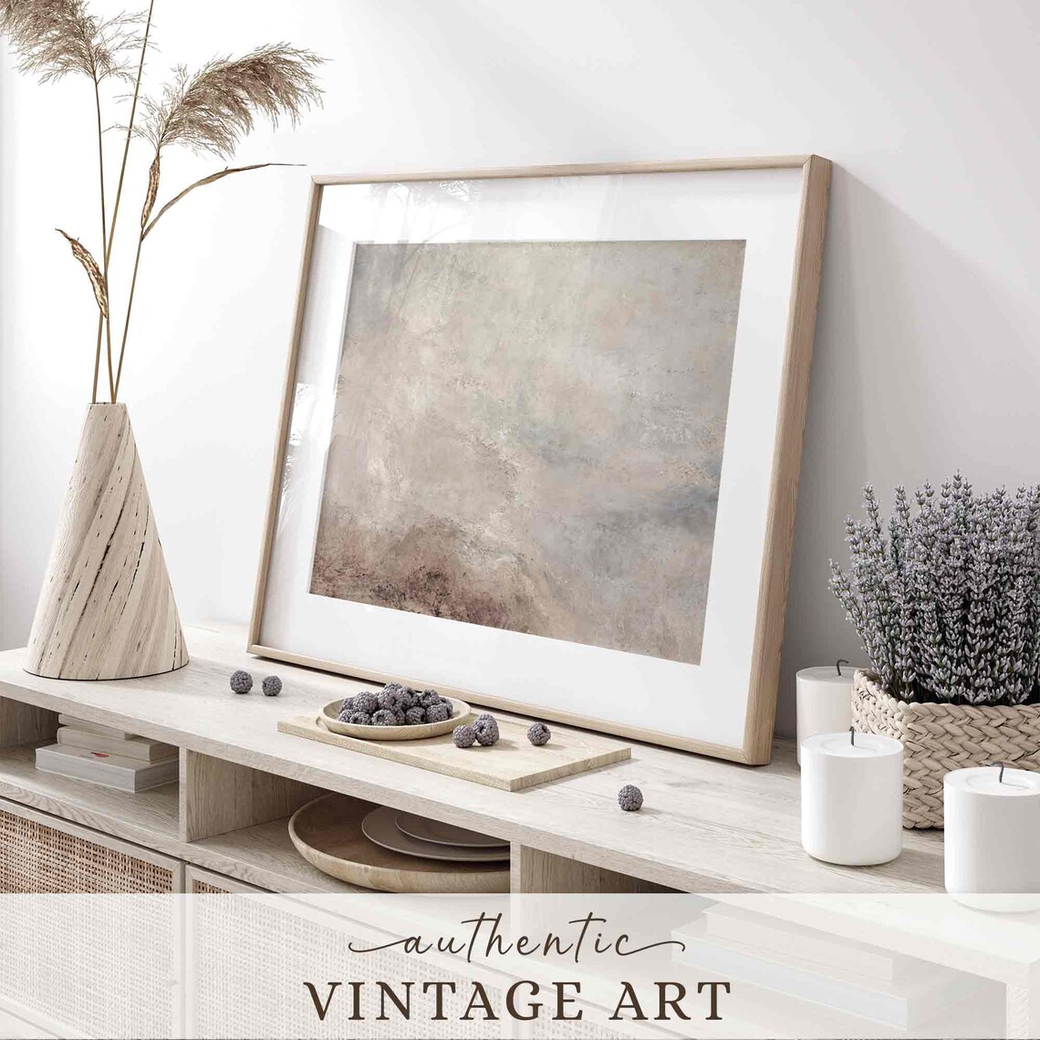 Abstract Neutral Painting, Vintage Warm-Toned Art Print - Image 4