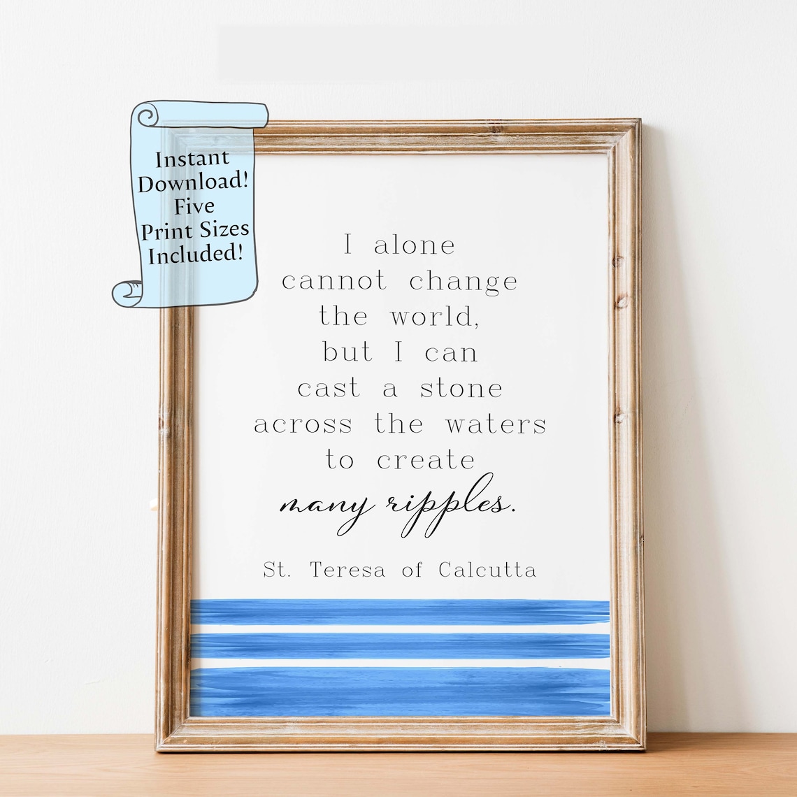 Mother Teresa Quote Wall Art, St of Calcutta