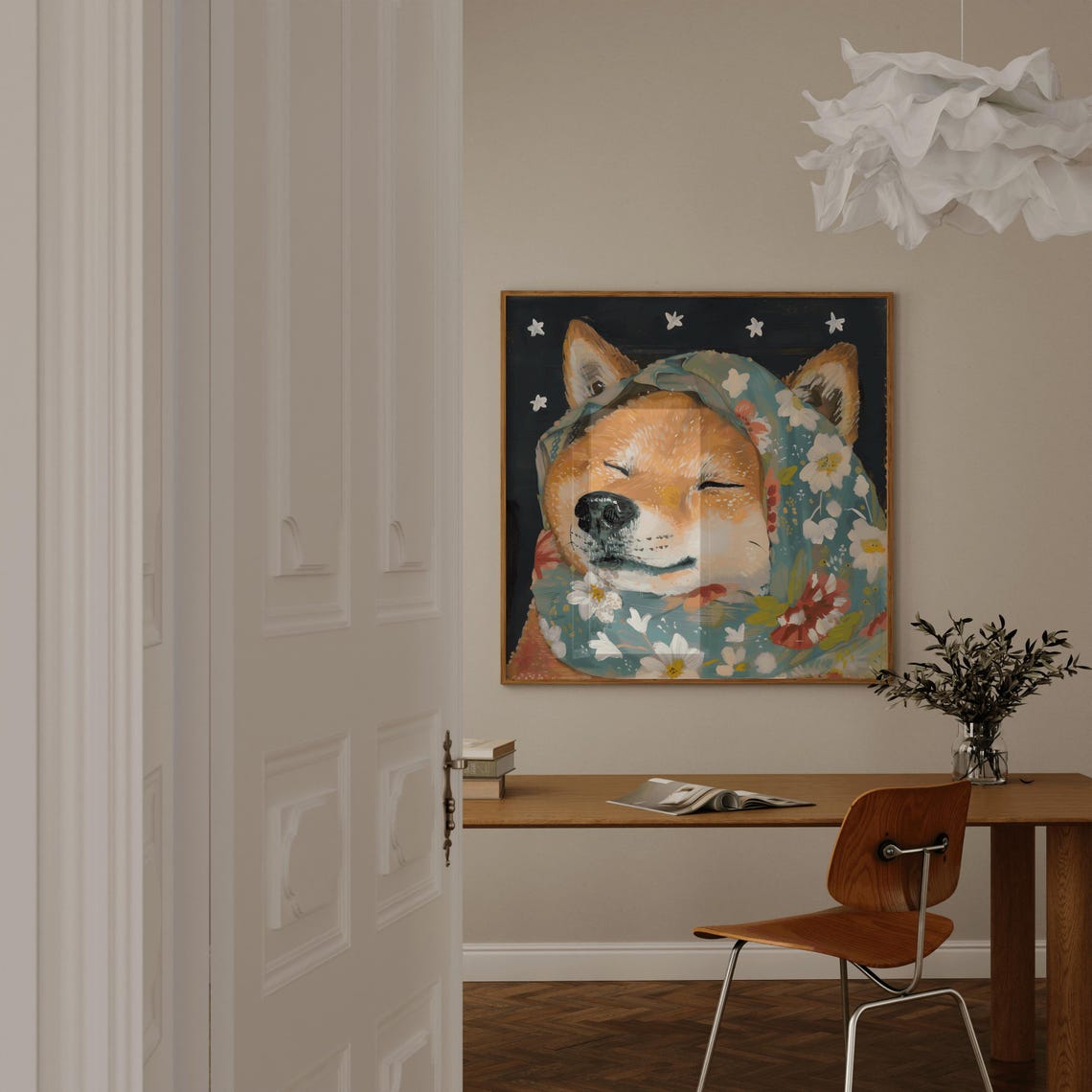 Shiba Inu Nursery Art Shibainu Shiba Inu Cute Dogs Shibainu Anime Nursery Dog Wall Art Cute Puppy Dog Print Shiba Inu Poster - Image 3