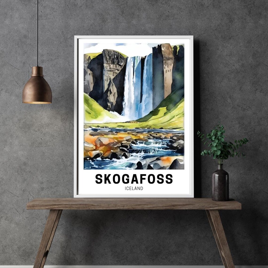 Iceland Waterfall Skogafoss Travel Poster - Image 2