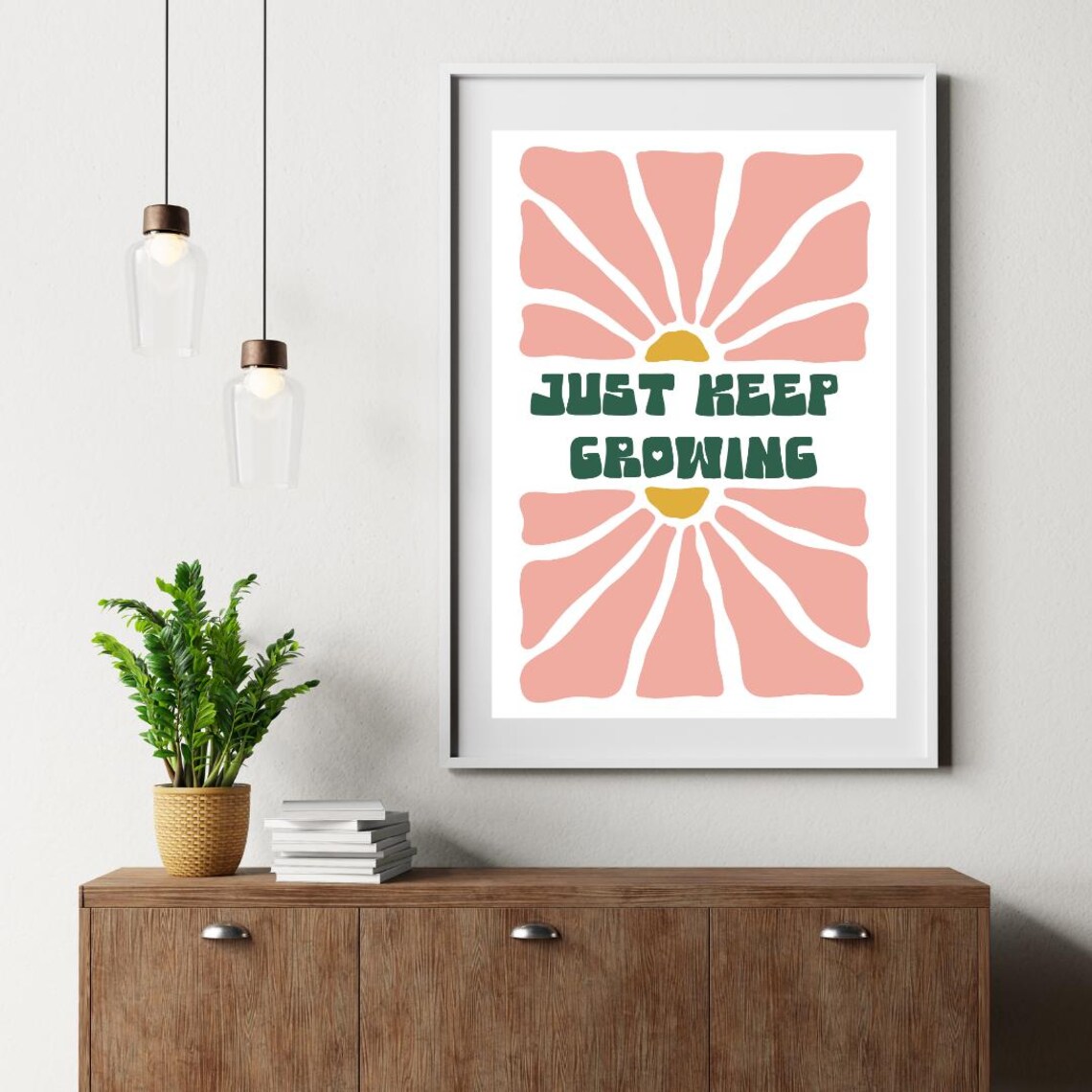 Just Keep Growing Motivational Quote Poster - Image 4