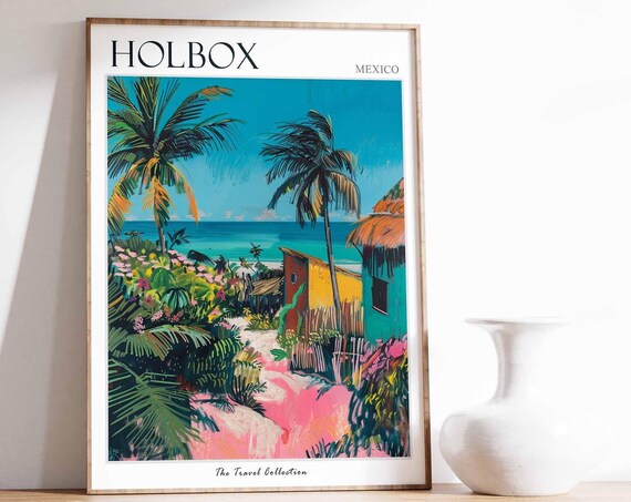 Holbox Poster Mexico Travel Print Mexican Decor North America Wall Art Gift