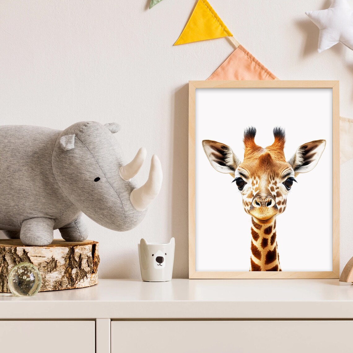 Baby Giraffe Nursery Portrait Cute Sweet Spotted Calf Art Print - Image 2