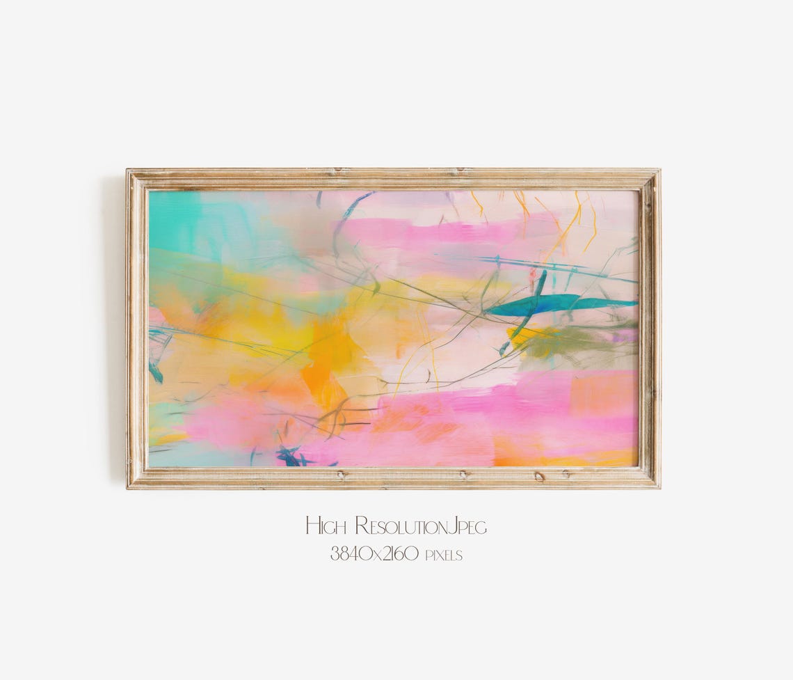 Abstract Frame Tv Art Art For Frame Tv Bright Abstract Oil Painting Bold Abstract Art 005 - Image 4