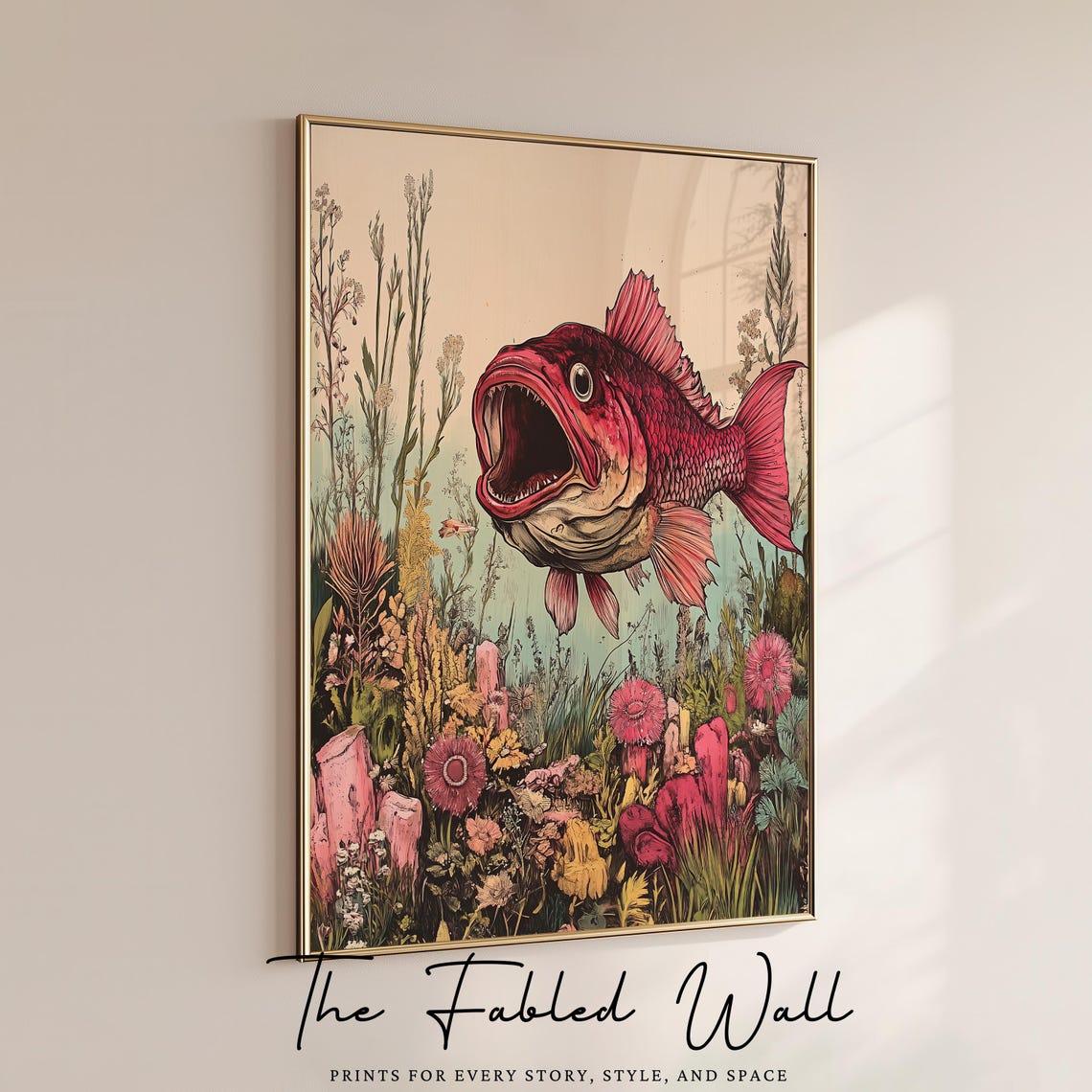 A Fishy Fantasy, Surreal Ocean Art Print - Image 4