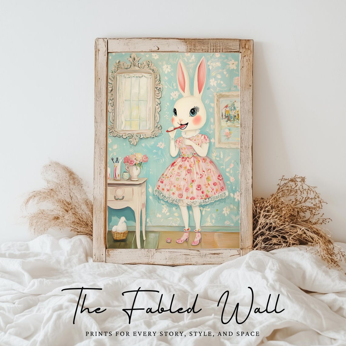 Whimsical Bunny, Vintage Inspired Nursery Decor