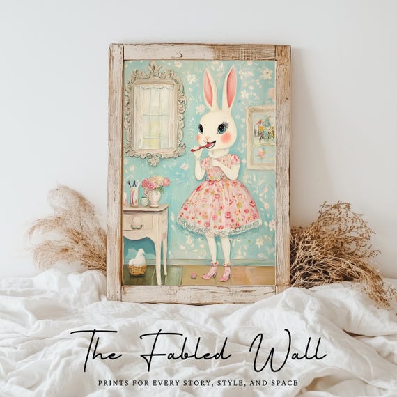 Whimsical Bunny, Vintage Inspired Nursery Decor