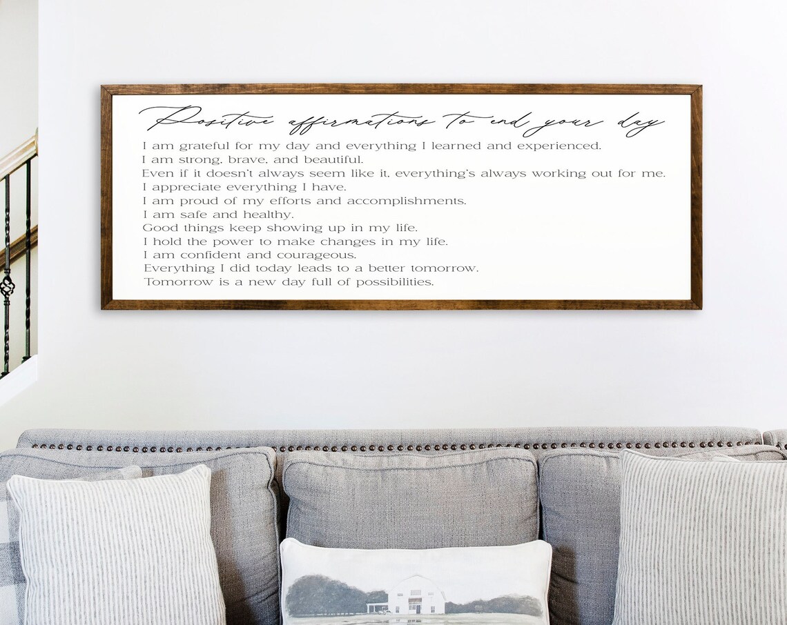 Positive Affirmations To End Your Day Bedtime Mindfulness Quote Wall Poster