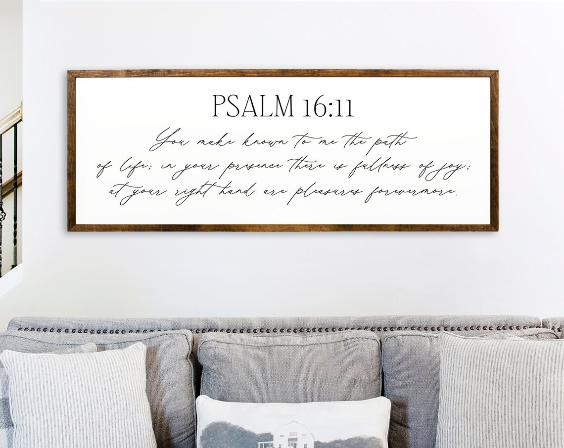 Psalm 16:11 Scripture Art Print, Bible Verse Wall Decor