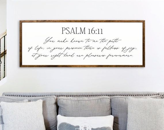 Psalm 16:11 Scripture Art Print, Bible Verse Wall Decor