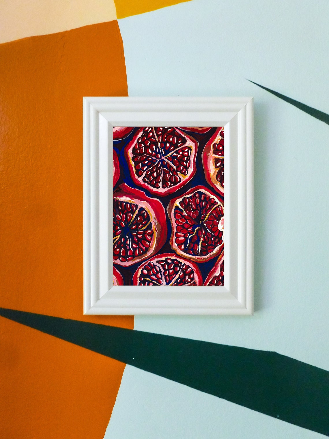 Pomegranate Watercolor Art Print, Kitchen Decor